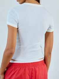 Trendsi Graphic Round Neck Short Sleeve T-Shirt - Slightly Stretchy, Opaque Fabric, 95% Polyester - Store 42