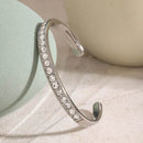 Elegant 18K Gold-Plated Stainless Steel Bracelet with Zircon Inlay - Timeless Fashion Accessory - Store 42