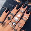 11-Piece Alloy Ring Set with Synthetic Crystals - Elegant Fashion Jewelry Collection - Store 42