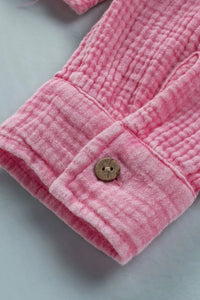 Button Down Collared Neck Long Sleeve Shirt