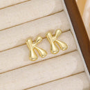 18K Gold-Plated Bubble Letter Stud Earrings - Unique Personalization, Lightweight Design - Store 42