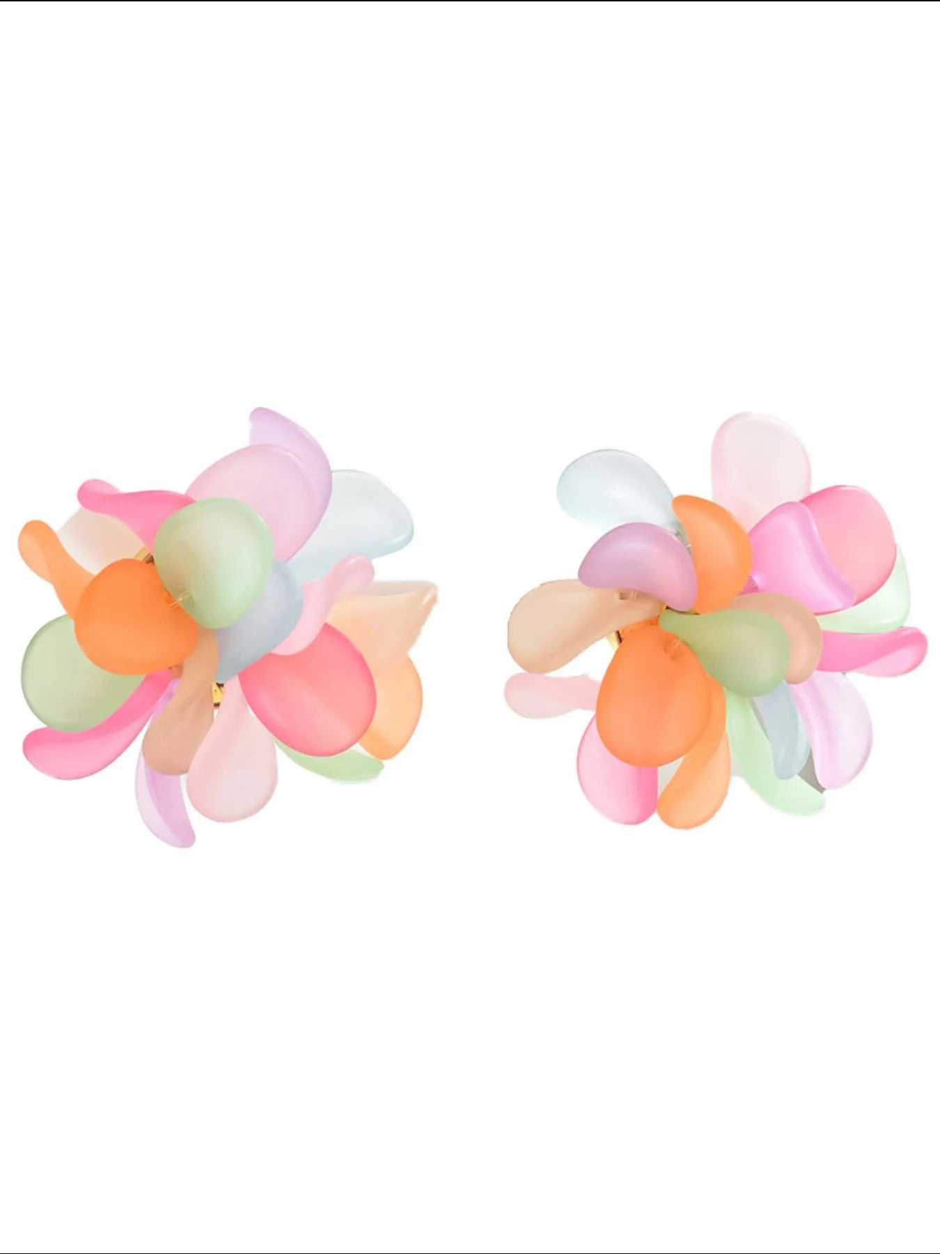 Acrylic Colorful Flower Stud Earrings
