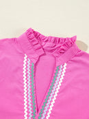 Ric Rac Colorblock Flutter Sleeve Tiered Dress