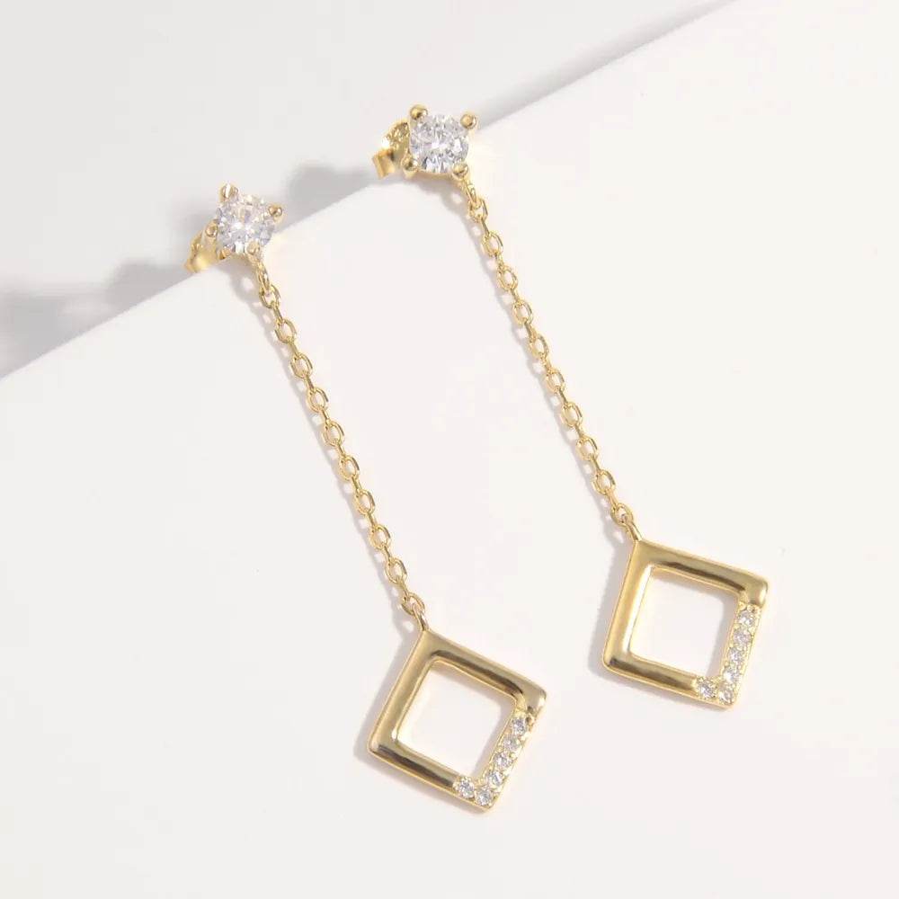 Elegant 925 Sterling Silver Inlaid Zircon Earrings | Hypoallergenic & Lightweight Design