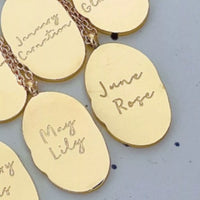18K Gold-Plated Engraved Pendant Necklace