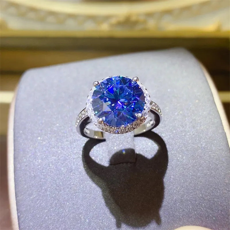 Stunning 5 Carat Moissanite Ring in 925 Sterling Silver with Zircon Accents