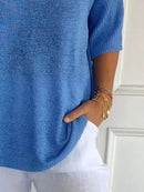Full Size Relaxed Fit Ribbed Hem Sweater Plus Size