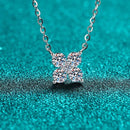 1.26 Carat Moissanite 925 Sterling Silver Geometric Shape Pendant Necklace - Store 42