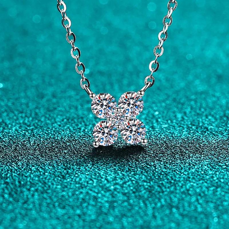 1.26 Carat Moissanite 925 Sterling Silver Geometric Shape Pendant Necklace - Store 42