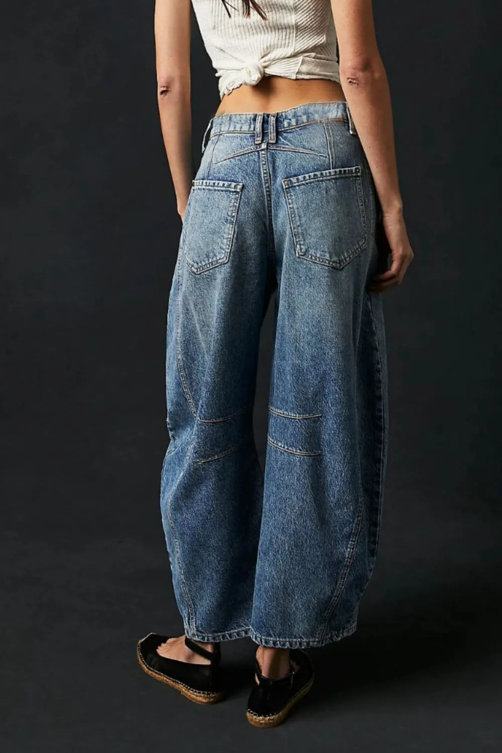 Trendsi Wide Leg Jeans with Pockets for Women - Classic 95% Cotton Fit, No Stretch