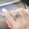 3 Carat 925 Sterling Silver Moissanite Rectangle Shape Ring Silver