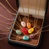 Natural Stone Pendant Necklace Tangerine One Size