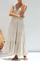 Ruffled V-Neck Tiered Dress