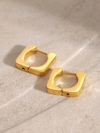 18K Gold-Plated Stainless Steel Square Earrings - Elegant & Durable Jewelry for All Occasions - Store 42