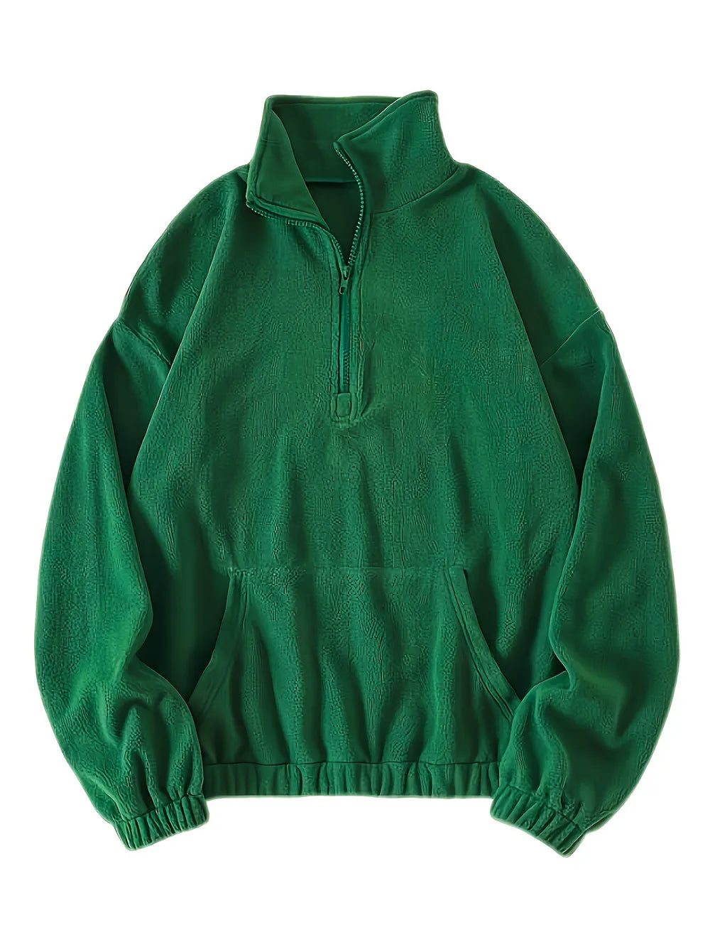 Trendy Half Zip Long Sleeve Sweatshirt - Opaque 100% Polyester, Machine Washable, Multi Sizes