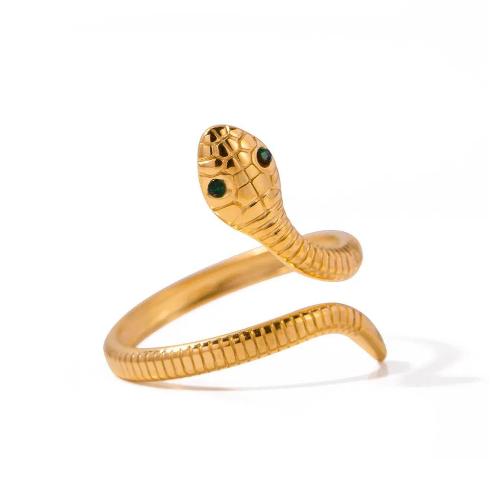 18K Gold-Plated Adjustable Snake Wrap Ring with Charming Serpent Design for Women - Store 42