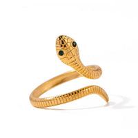 18K Gold-Plated Adjustable Snake Wrap Ring with Charming Serpent Design for Women - Store 42
