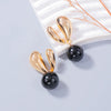Alloy Drip Oil Bunny Earrings Black One Size