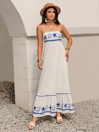 Printed Square Neck Maxi Cami Dress