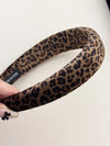 Leopard Polyester Wide Headband Brown One Size
