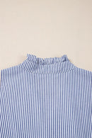 Stripe Sleeveless Notched Ric Rac Mini Dress