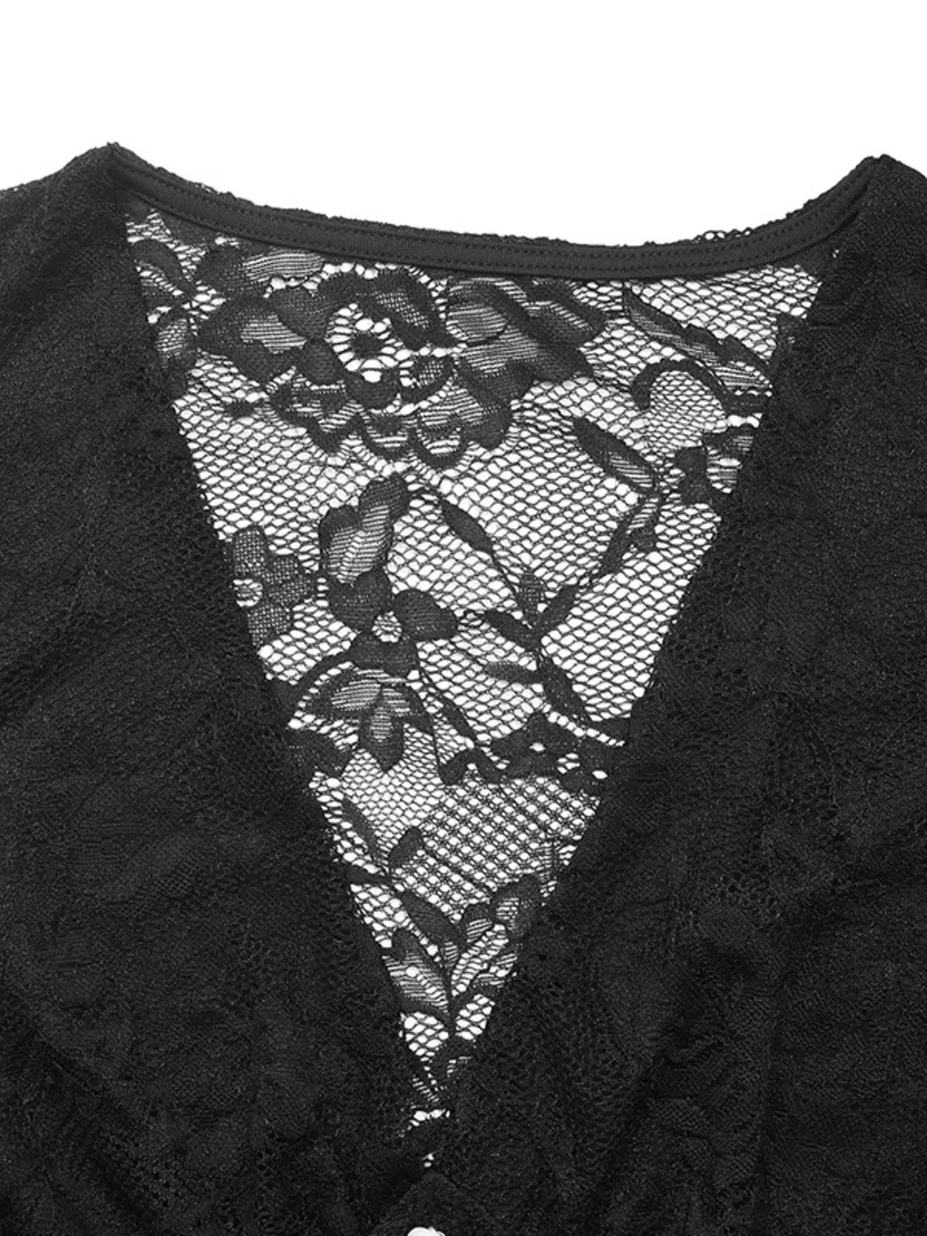 Lace Long Sleeve V-Neck Bodysuit - Store 42