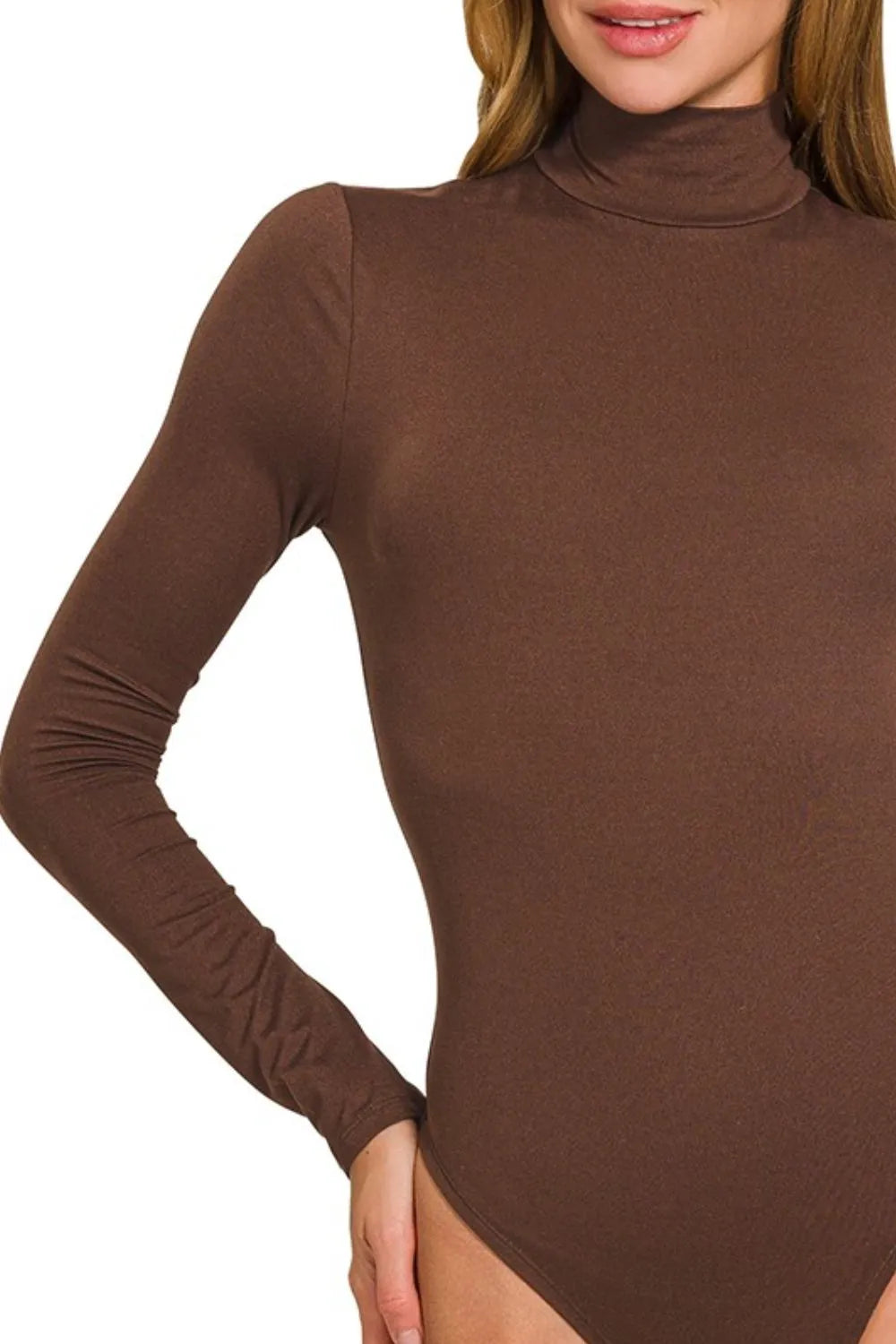 Zenana Mock Neck Long Sleeve Bodysuit