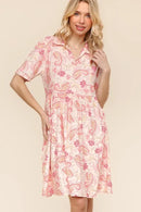 Haptics Fit and Flare Paisley Print Knit Dress