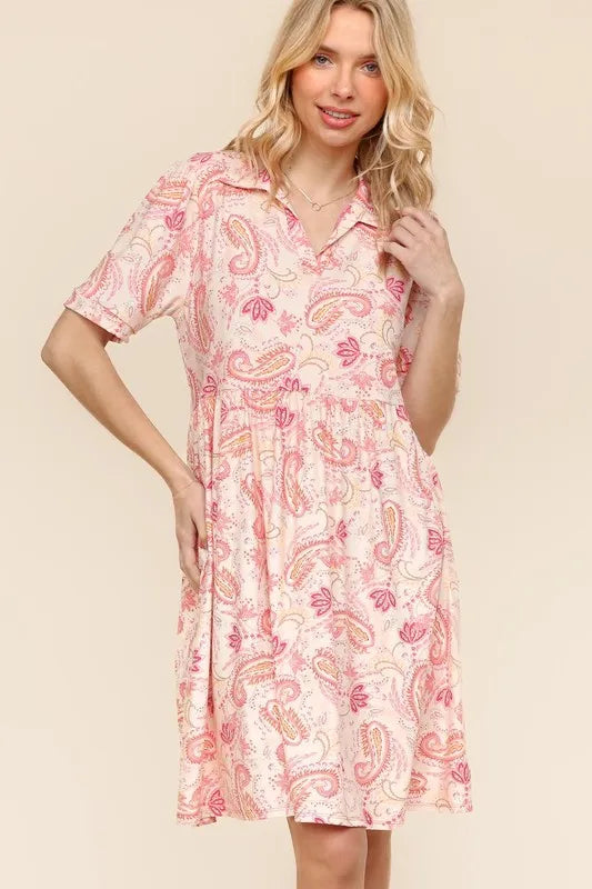 Haptics Fit and Flare Paisley Print Knit Dress
