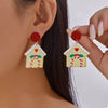 Christmas Acrylic Dangle Earrings House onesize