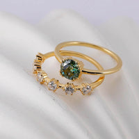 1 Carat Moissanite 925 Sterling Silver 2pcs Ring Set - Store 42