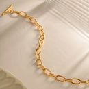 18K Gold-Plated Stainless Steel Toggle Chain Bracelet - Store 42