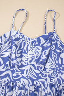 Floral Print Spaghetti Strap High Waist Dress