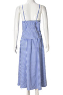 Plaid Tie Front Cami and Skirt Set