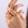 Elegantly Crafted 18K Gold-Plated Sun Ring in Durable Titanium Steel - Stylish Jewelry Piece - Store 42