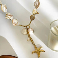 18K Gold-Plated Ocean Theme Necklace with Starfish Pendant - Store 42