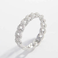 Elegant 925 Sterling Silver Ring With Zircon Inlay - Platinum-Plated, Stunning Design - Store 42
