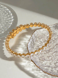 Elegant 18K Gold-Plated Stainless Steel Bracelet With Zircon Inlay – Unique Gift Idea - Store 42