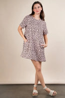 VERY J Leopard Printed Comfy Mini Dress