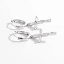 Elegant 925 Sterling Silver Zircon Cross Earrings - Platinum & 18K Gold-Plated - Store 42