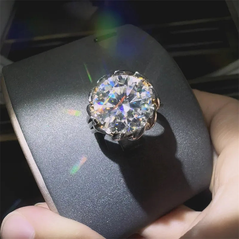 Stunning 3 Carat Moissanite Ring in 925 Sterling Silver with Zircon Accents - Perfect for Any Occasion