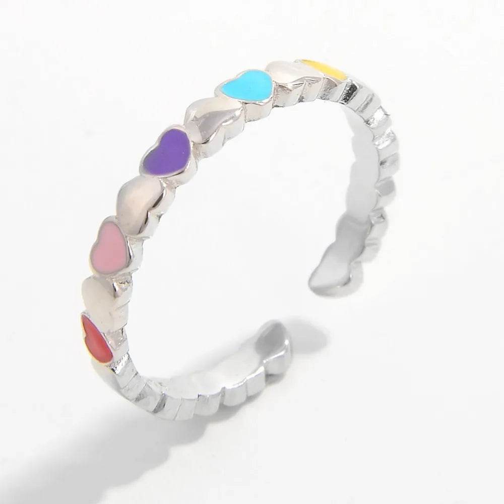 925 Sterling Silver Heart Ring with Drip Oil Finish – Elegant and Unique Design - Store 42