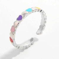 925 Sterling Silver Heart Ring with Drip Oil Finish – Elegant and Unique Design - Store 42