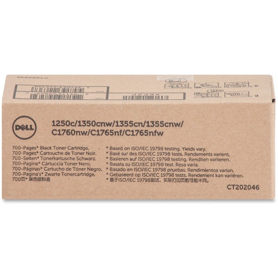 Dell Black Toner Cartridge, 700 Page Yield, Sharp Text for 1250c, 1350cnw, 1355cn Series