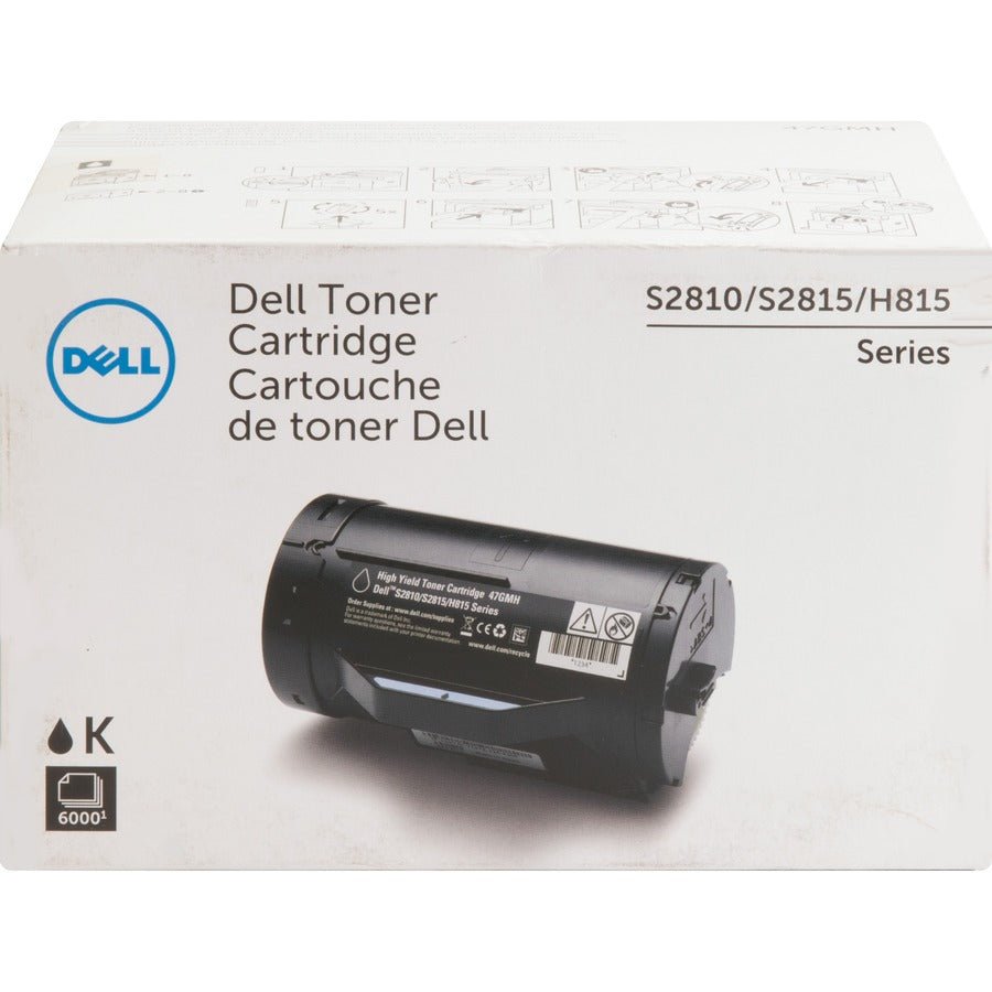 Dell High-Yield Black Toner Cartridge for S2810dn, S2815dn, H815dw - 6,000 Pages, Crisp Print Quality