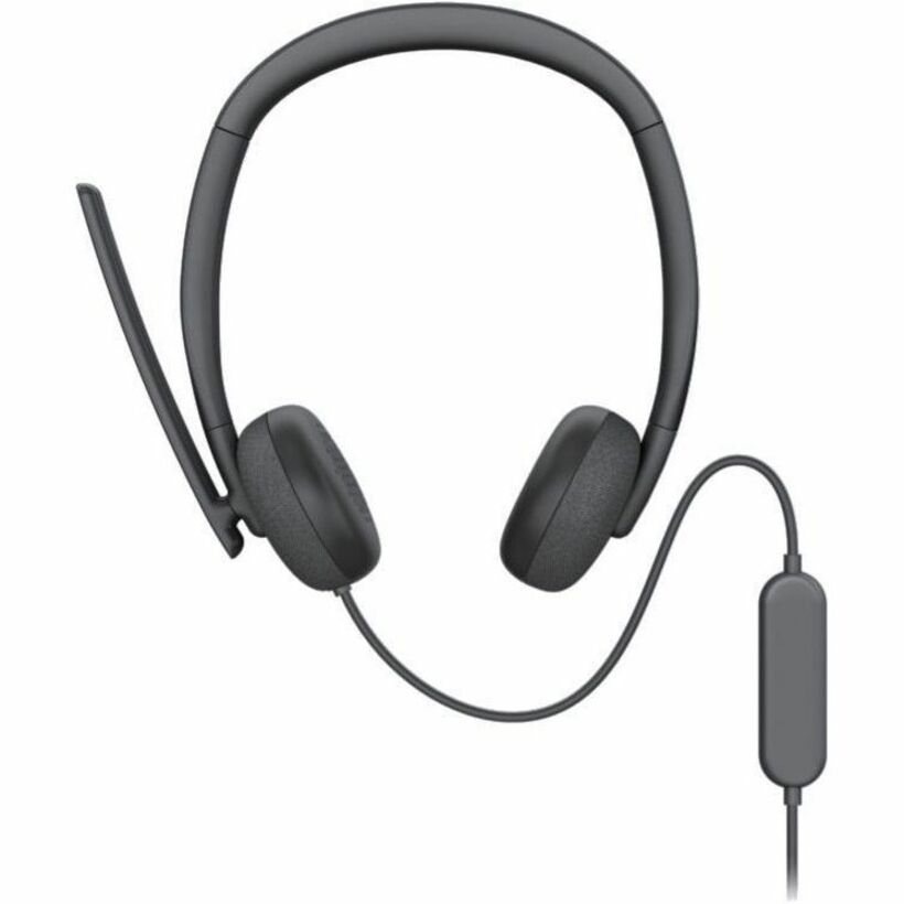 Dell WH3024 Wired Headset with AI Noise Cancellation & Boom Mic - Clear Voice & Comfort