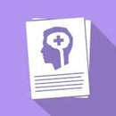 Illustration of a document with a silhouette of a head and a brain, symbolizing workplace mental health, from the guidebook 'Developing A Workplace Mental Health Policy' by WellBeing Solutions, available at My Store.