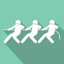 Illustration of three figures engaged in a teamwork exercise, symbolizing collaboration and conflict resolution strategies from 'Developing Teamwork: A Practical Guide for Enhanced Collaboration, Leadership, and Conflict Resolution' by My Store.