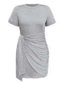 Round Neck Short Sleeve Mini Tee Dress