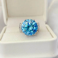 10 Carat Moissanite Ring in 925 Sterling Silver with Certificate, Includes Matching Box - Store 42